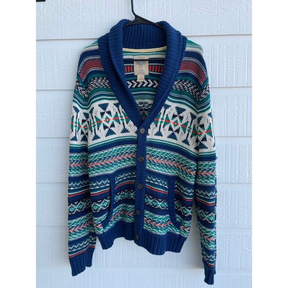 Salt Valley Shawl Collar Cardigan Southwestern print M - Picture 1 of 10